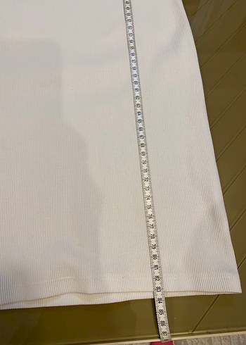 ZARA Fırfırlı V Yaka Beyaz Midi Elbise - Görsel 5