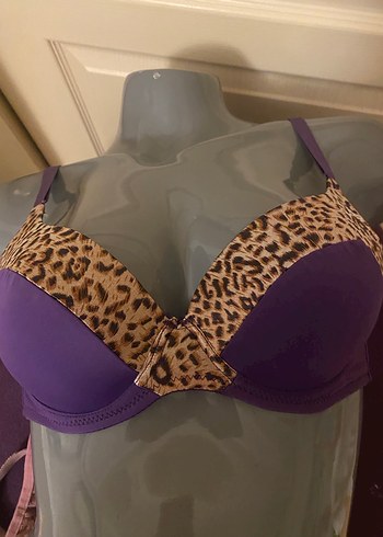 Leopar Desenli Mor Midi Sütyen - Görsel 3