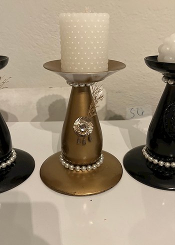 Siyah ve Altın Renkli Mumluk Seti - Görsel 3