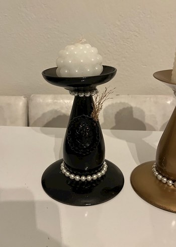 Siyah ve Altın Renkli Mumluk Seti - Görsel 2