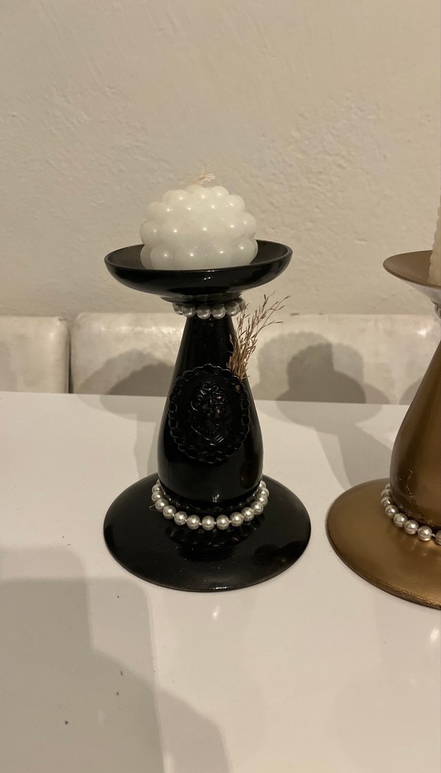 Siyah ve Altın Renkli Mumluk Seti - Görsel 2