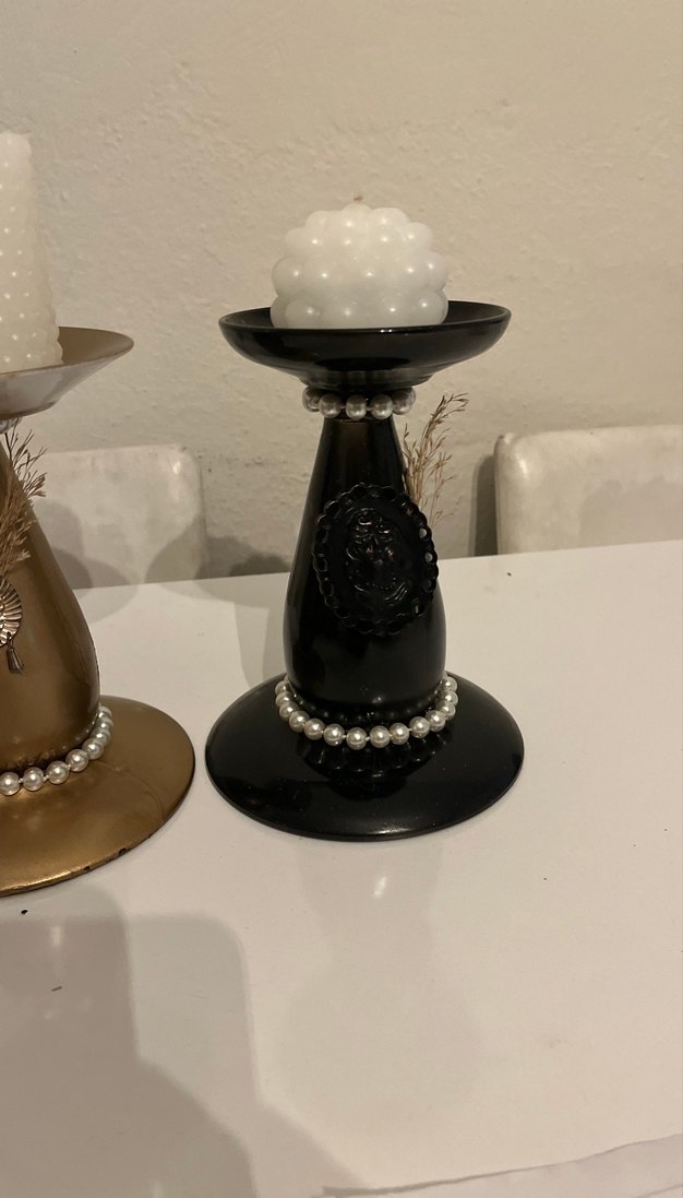 Siyah ve Altın Renkli Mumluk Seti - Görsel 4