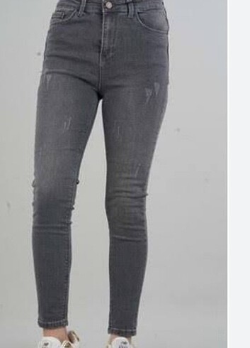 Gri Jean pantolon tırnaklı jean