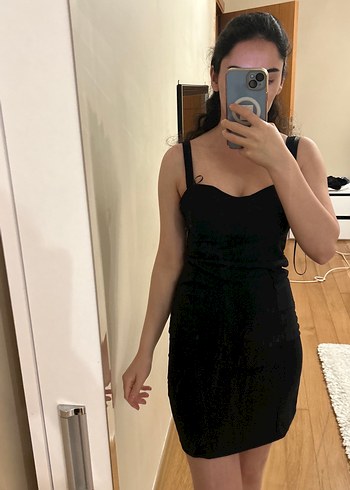 Siyah Strappy Midi Kadın Abiye Elbise - Görsel 2