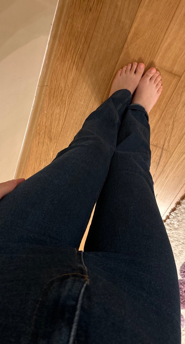 Koyu kot Kadın Slim Fit Midi Jean - Görsel 4