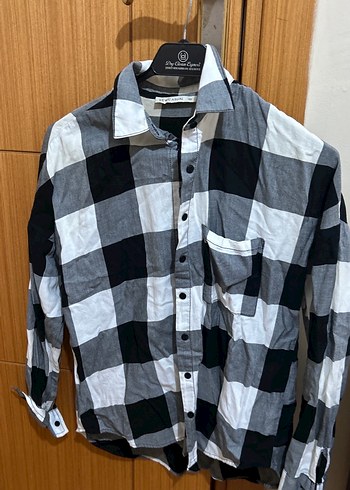 Gri Kareli Pamuklu Kısa Kollu Gömlek - Görsel 2