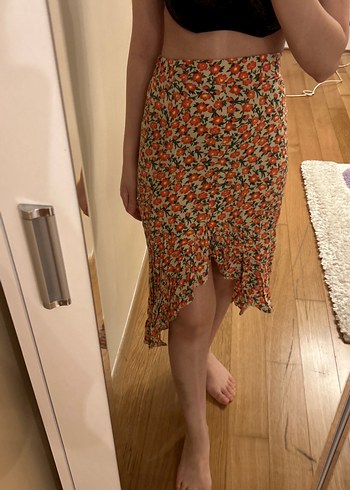 Çiçek Desenli Bohem Midi Etek - Görsel 2