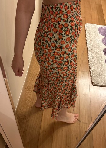 Çiçek Desenli Bohem Midi Etek - Görsel 4