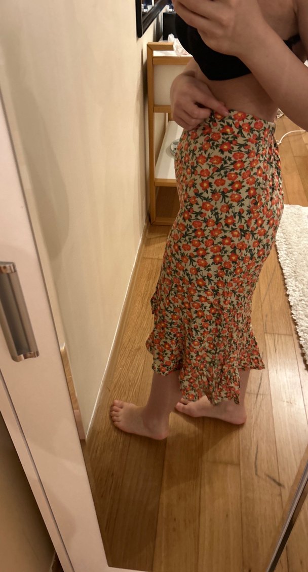 Çiçek Desenli Bohem Midi Etek - Görsel 3