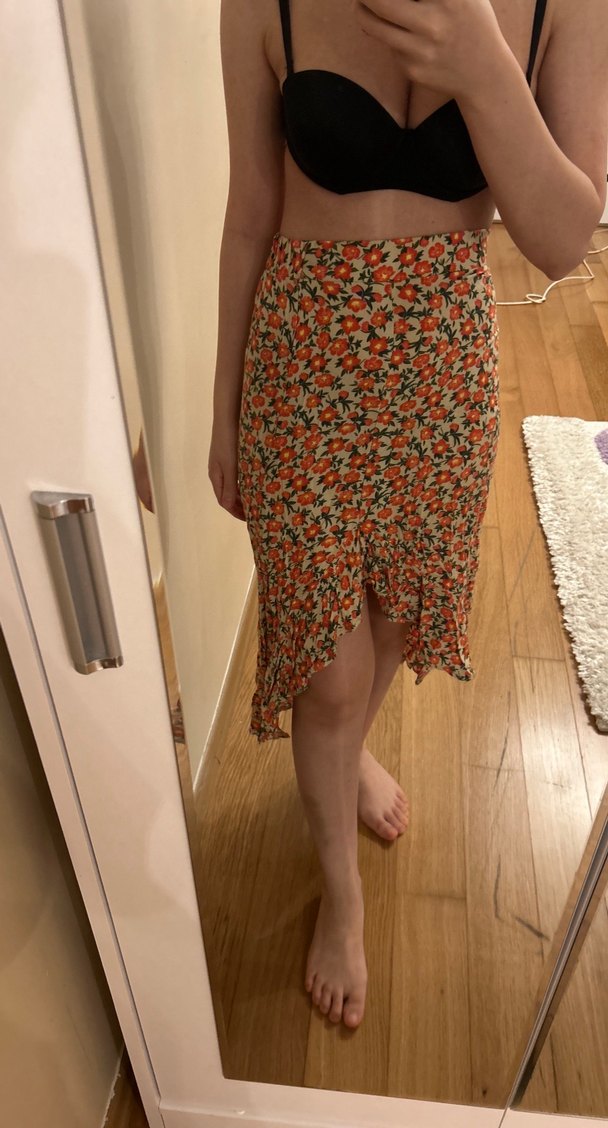 Çiçek Desenli Bohem Midi Etek - Görsel 2