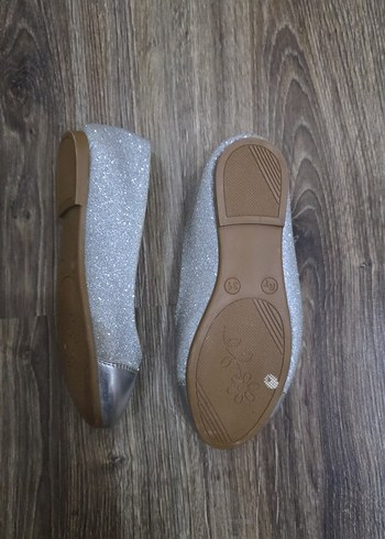 Gri Simli Kız Babet Ayakkabı - Görsel 3