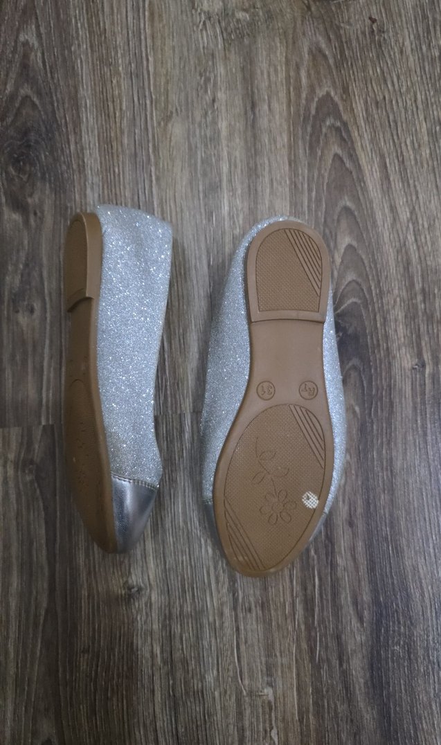 Gri Simli Kız Babet Ayakkabı - Görsel 3