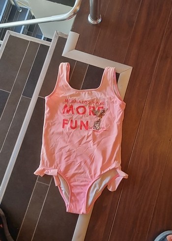 Pembe Kız Çocuk Fırfırlı Mayo
