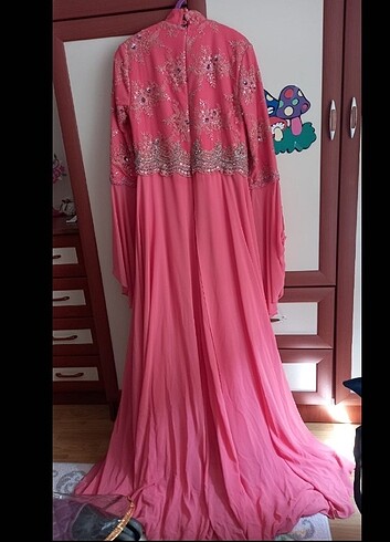 Pembe Tesettür Abiye - Görsel 5