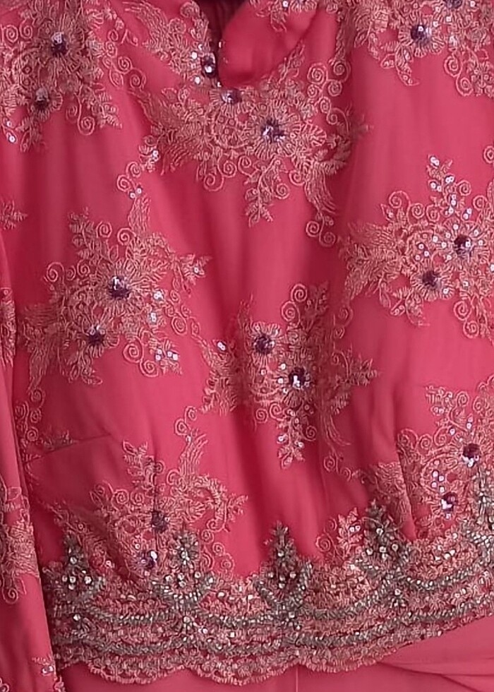 Pembe Tesettür Abiye - Görsel 3