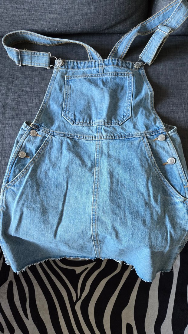 Kadın Kot Salopet Mavi - Görsel 4