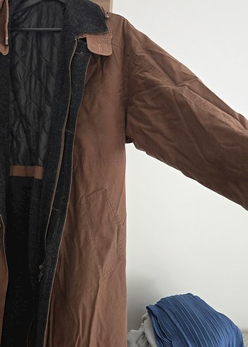 Kahverengi Uzun Unisex Kaban - Görsel 3