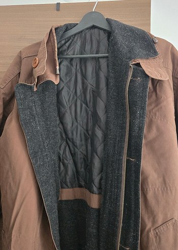 Kahverengi Uzun Unisex Kaban - Görsel 2