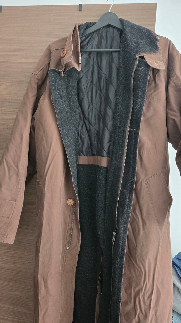 Kahverengi Uzun Unisex Kaban - Görsel 4