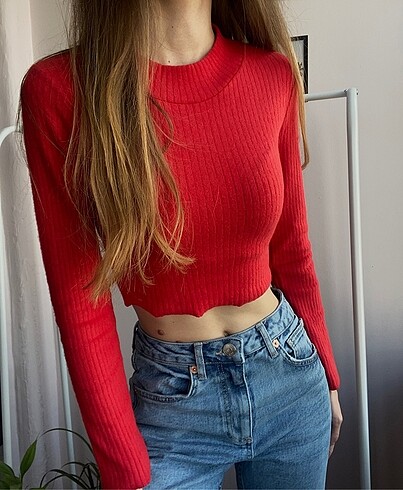 Zara Balıkçı Yaka Yumoş Crop