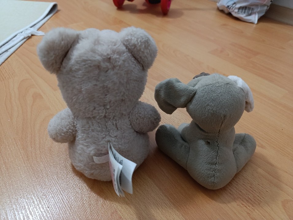 Gri Peluş Oyuncak Ayıcık ve Fil - Görsel 3