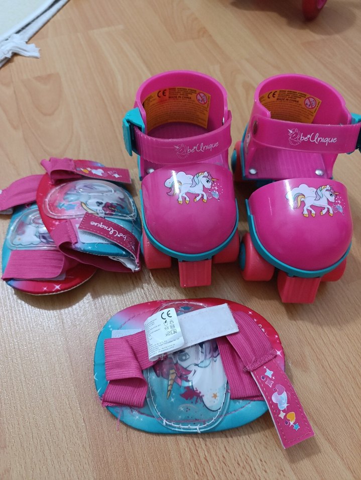 Pembe Unicorn Desenli Kız Çocuk Kaykay Seti - Görsel 2