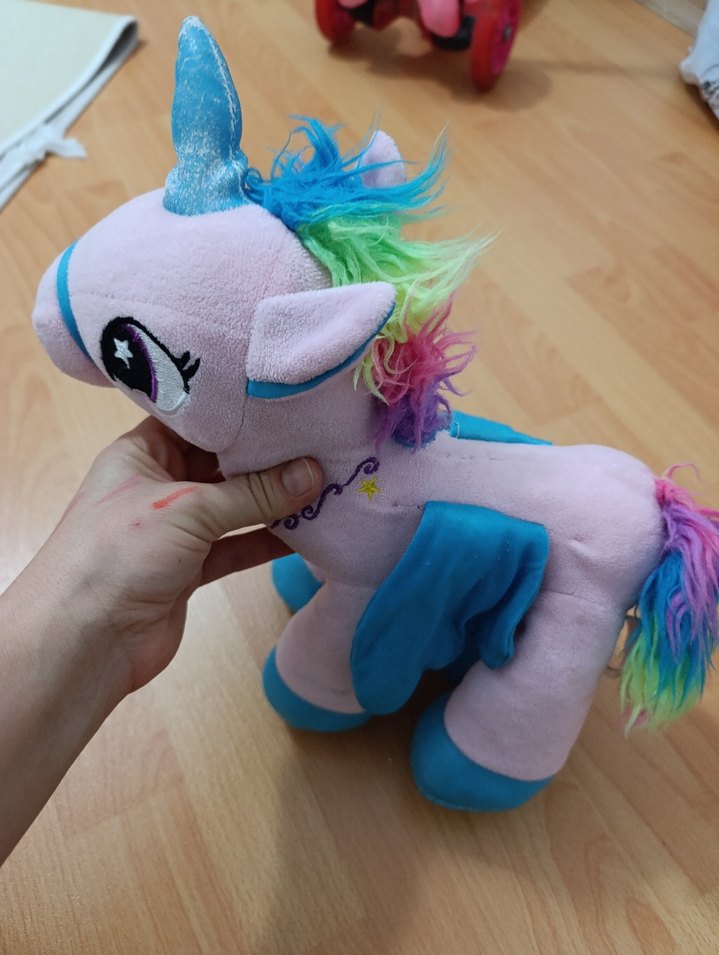 Pastel Renkli Peluş Unicorn Oyuncak - Görsel 3