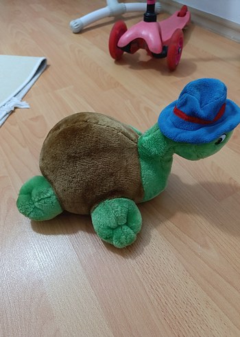 Renkli Şapkalı Peluş Kaplumbağa Oyuncak - Görsel 3