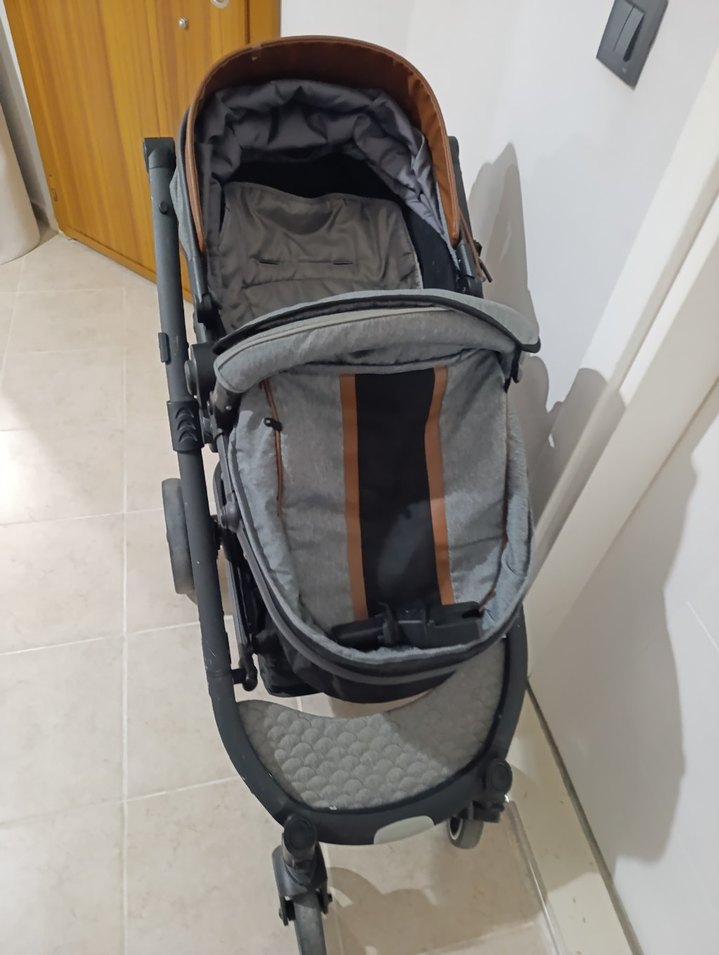 Kraft Bebek Arabası Gri ve Kahverengi - Görsel 3