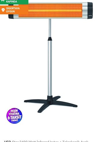 Ayarlanabilir Ayaklı Gri UFO Isıtıcı - Görsel 3