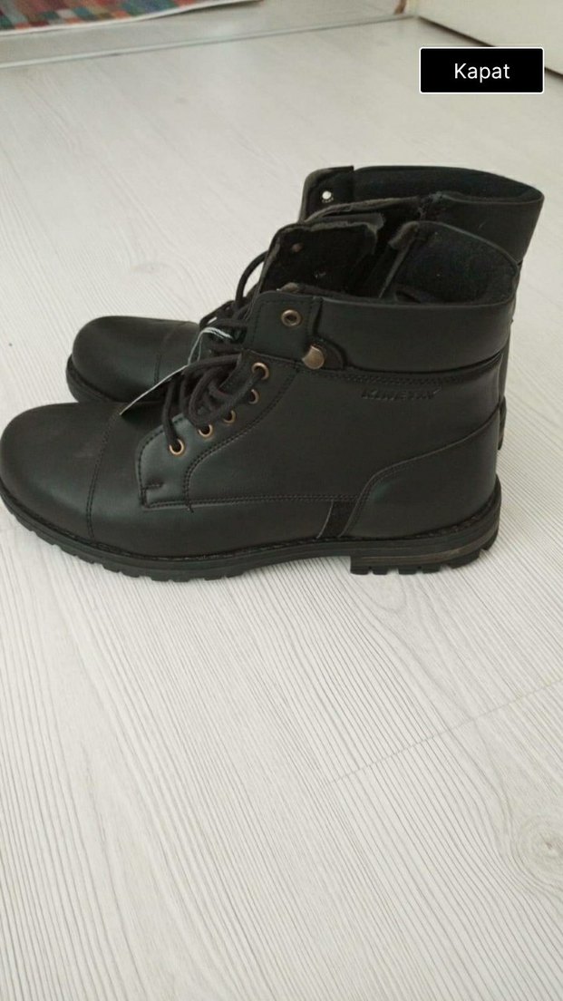 Siyah Bağcıklı Erkek Biker Bot - Görsel 3