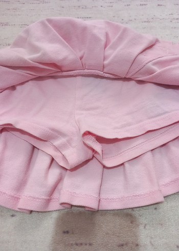 Düğmeli Pembe Kız Çocuk Etek - Görsel 5