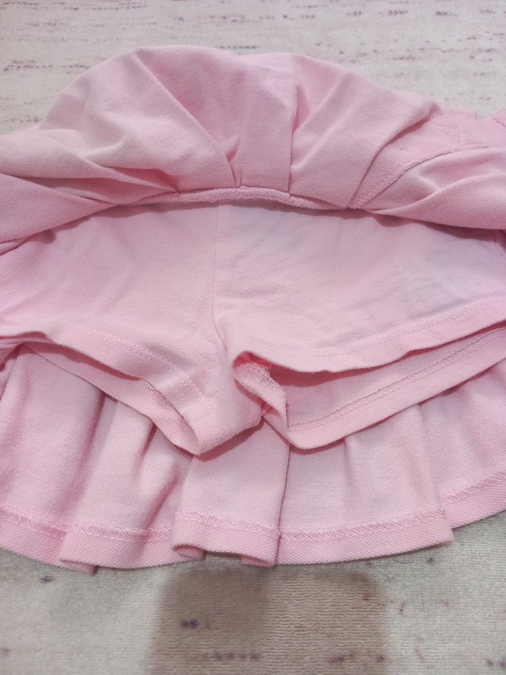 Düğmeli Pembe Kız Çocuk Etek - Görsel 5