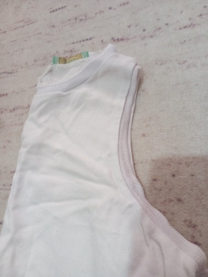 Beyaz Pamuklu krop - Görsel 4