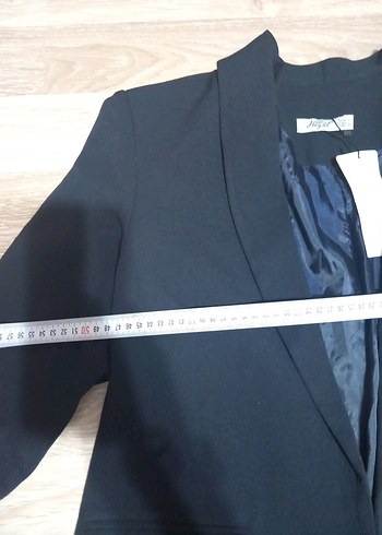 Siyah Kadın Keten Ofis Blazeri - Görsel 6