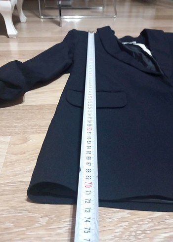 Siyah Kadın Keten Ofis Blazeri - Görsel 8