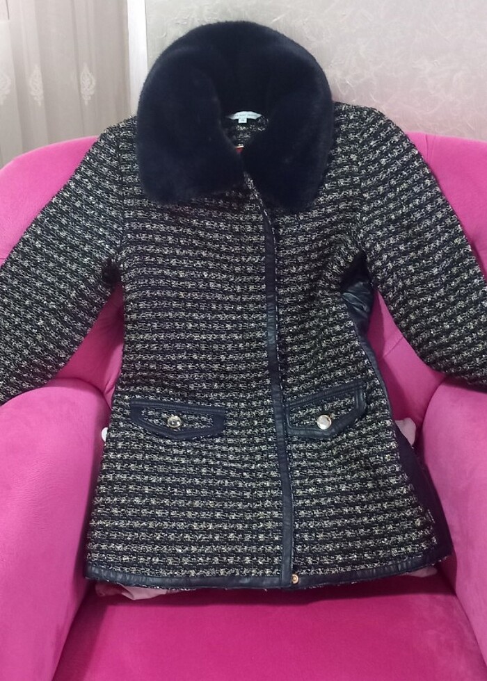 kürk detaylı kaban - Görsel 4