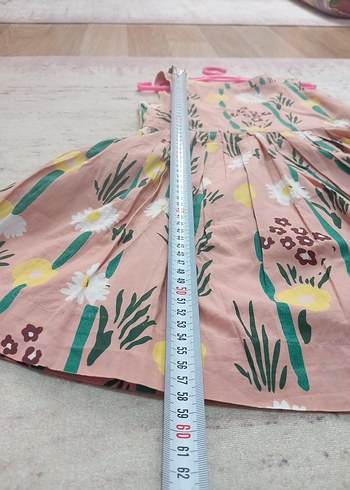 Pembe Çiçekli Askısız Kız Elbisesi - Görsel 5