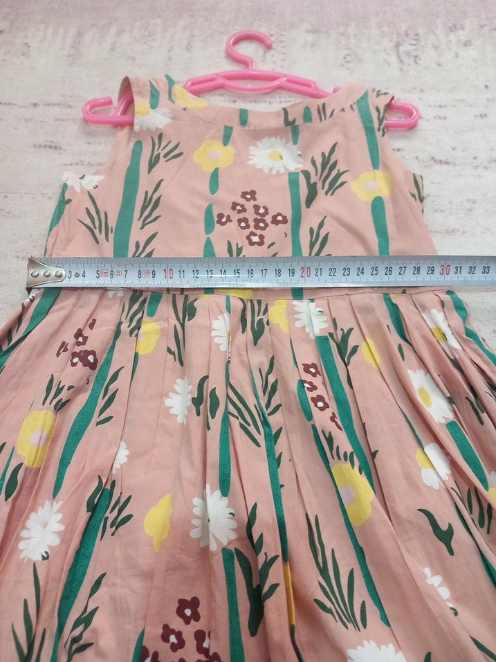 Pembe Çiçekli Askısız Kız Elbisesi - Görsel 2