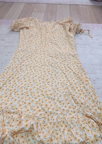 Sarı Çiçekli Bohem Uzun Elbise - Görsel 7