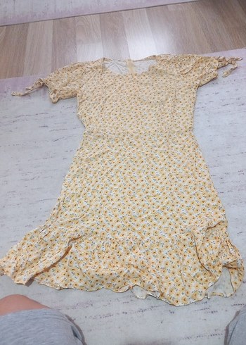 Sarı Çiçekli Bohem Uzun Elbise - Görsel 6