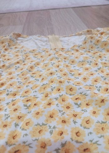 Sarı Çiçekli Bohem Uzun Elbise - Görsel 5