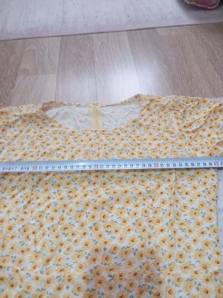 Sarı Çiçekli Bohem Uzun Elbise - Görsel 2