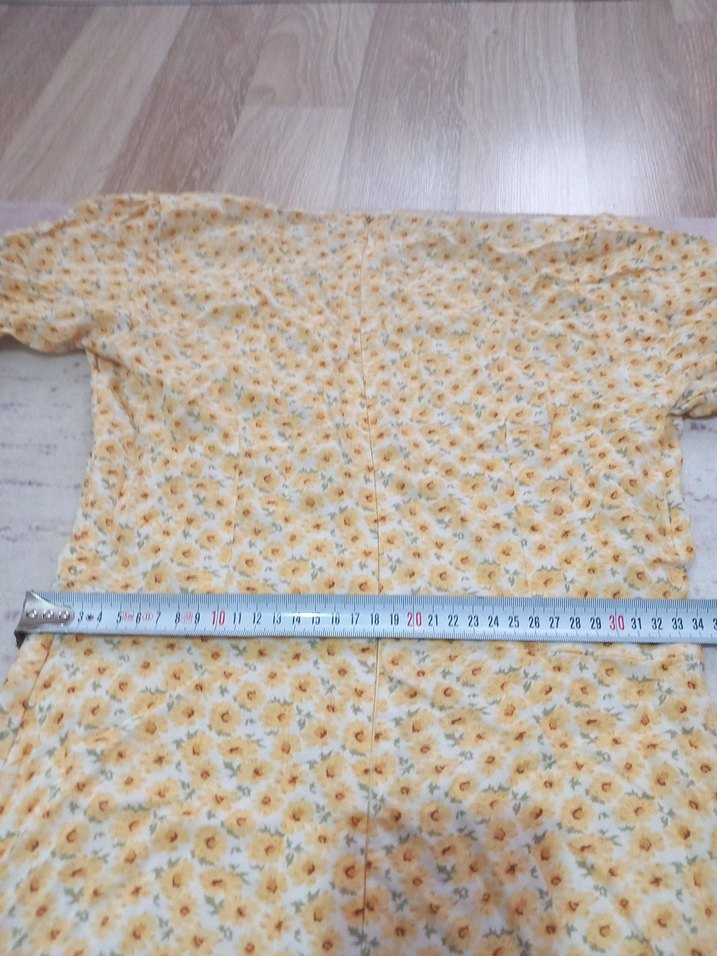 Sarı Çiçekli Bohem Uzun Elbise - Görsel 4