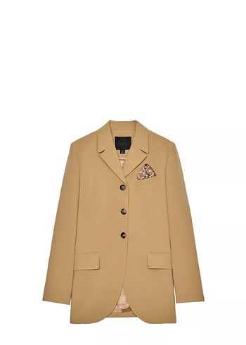 Zara Bej Dugmeli Kadin Blazer Ceket