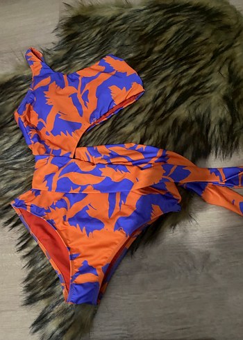 Renkli Drapeli Uzun Kadın Mayo - Görsel 7