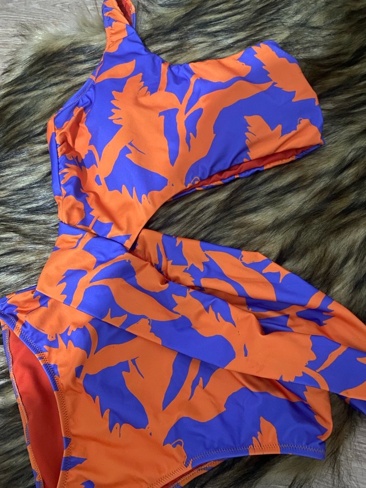 Renkli Drapeli Uzun Kadın Mayo - Görsel 2