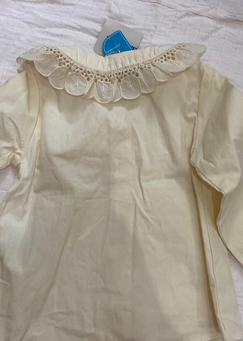 Kız Çocuk Düğmeli Pamuklu Uzun Kollu Gömlek - Görsel 3