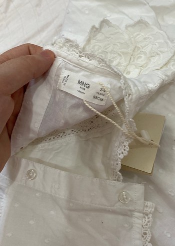 Yurt dışından alınmıştır Pamuklu Beyaz Fırfırlı V Yaka Kadın B - Görsel 5