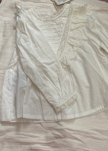 Yurt dışından alınmıştır Pamuklu Beyaz Fırfırlı V Yaka Kadın B - Görsel 3